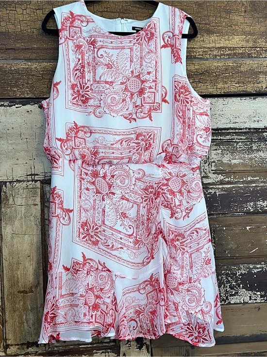 Express Dresses & Skirts - Express White Dress with Red Paisley Print